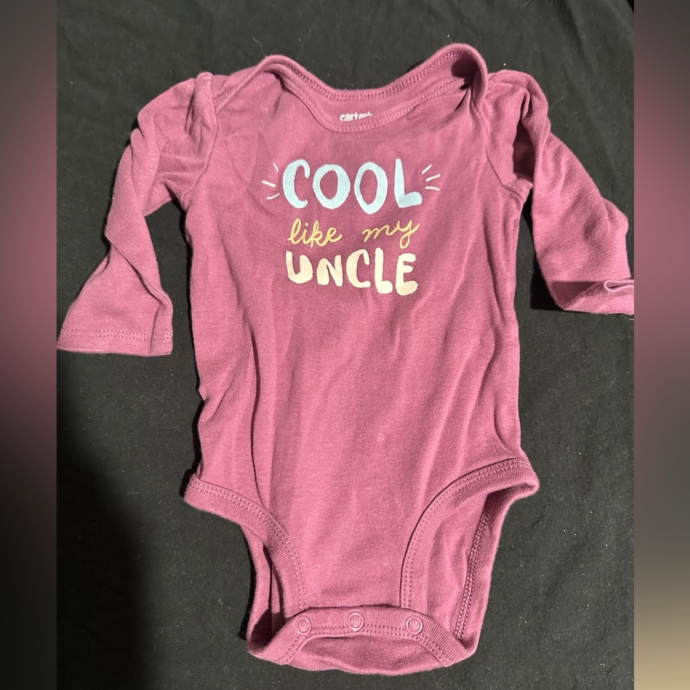 Carters Purple Uncle Onesie